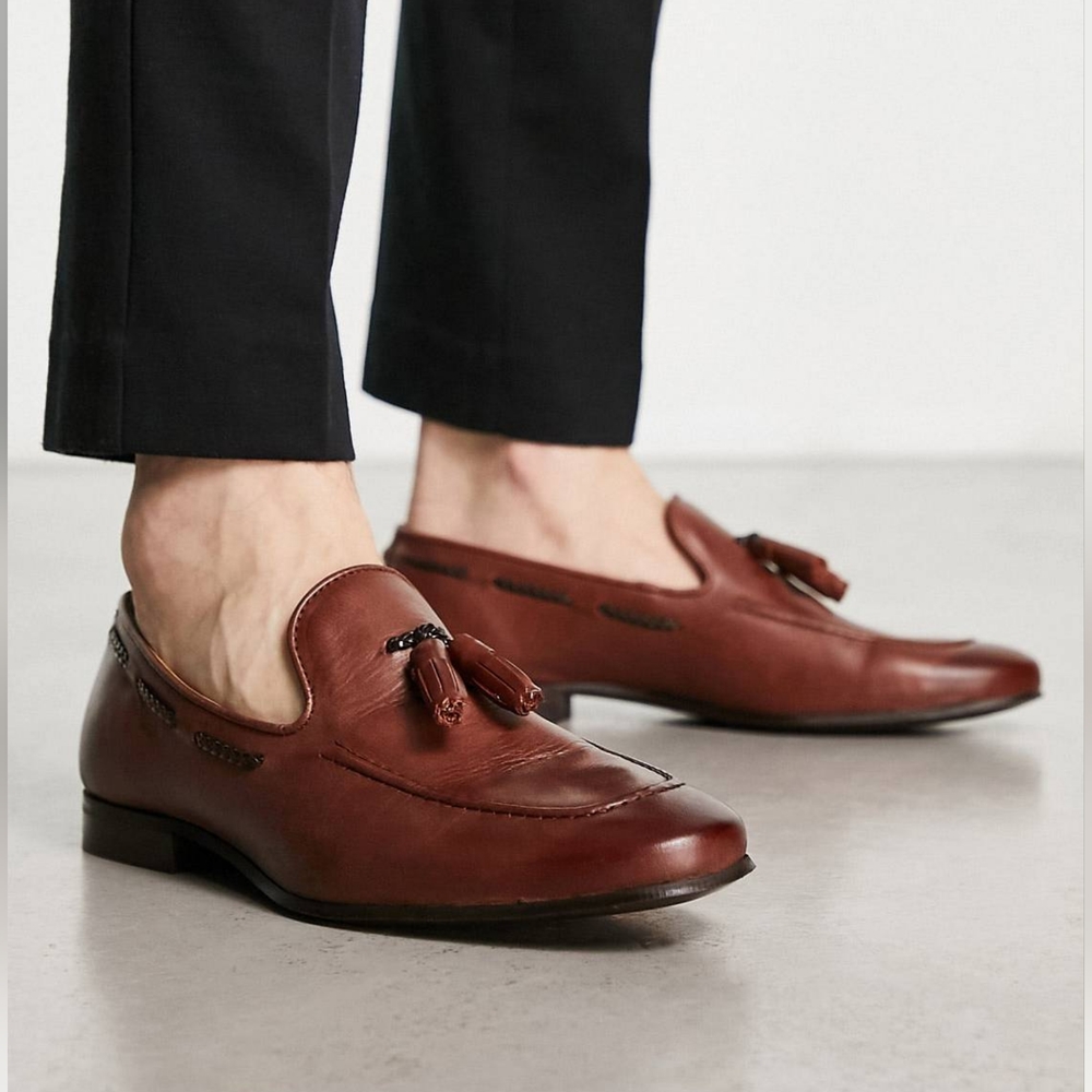 Noak : Mens Leather Loafers with Tassel